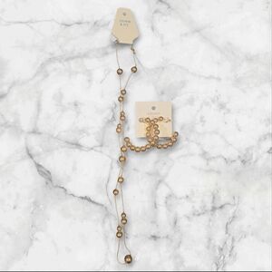 Nwt Crown & Ivy Gold Chain Necklace/Earring Set